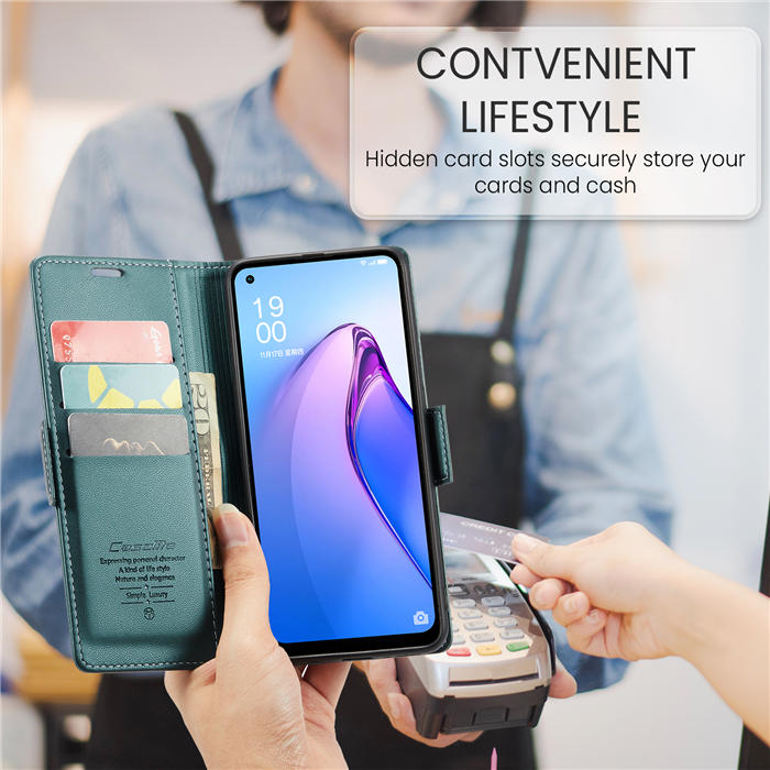 CaseMe OPPO Reno8 5G Wallet RFID Blocking Magnetic Buckle Case