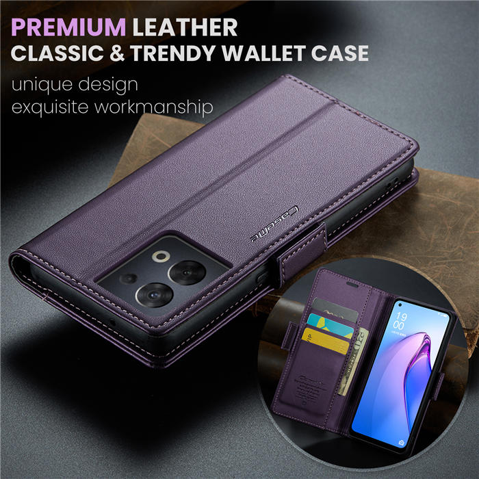 CaseMe OPPO Reno8 5G Wallet RFID Blocking Magnetic Buckle Case