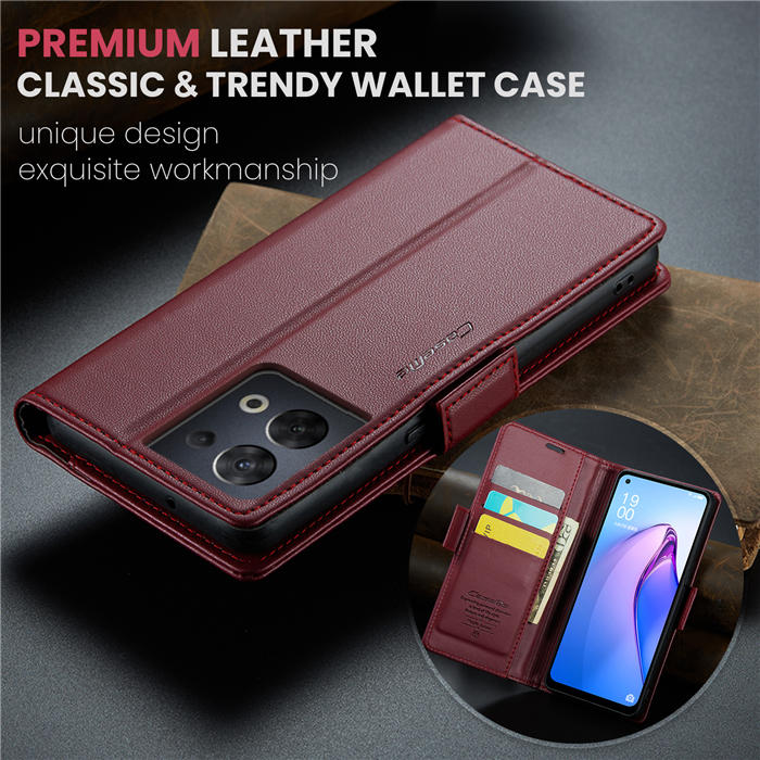 CaseMe OPPO Reno8 5G Wallet RFID Blocking Magnetic Buckle Case