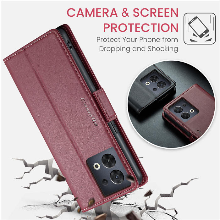 CaseMe OPPO Reno8 5G Wallet RFID Blocking Magnetic Buckle Case