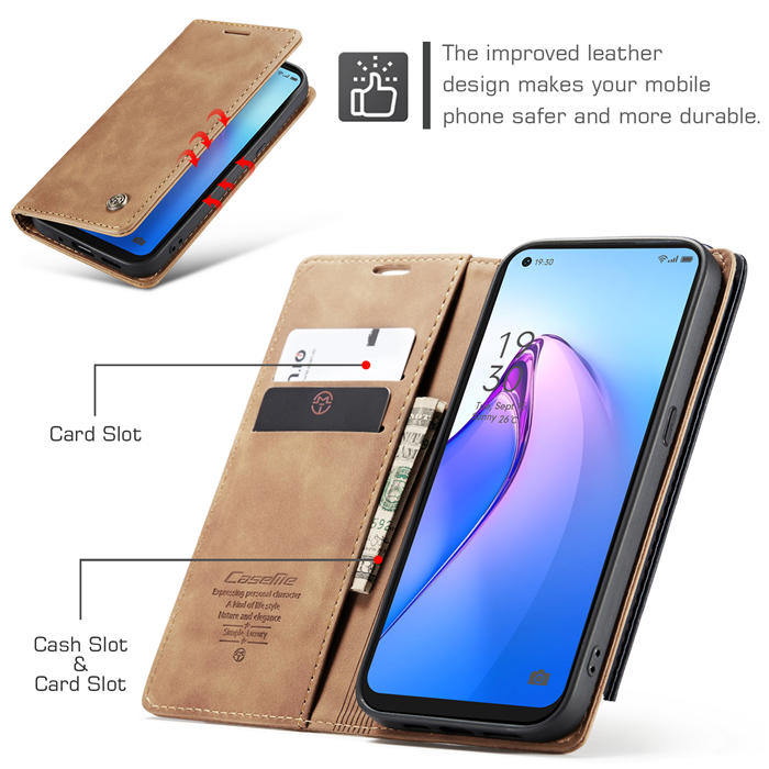 CaseMe OPPO Reno8 5G Wallet Suede Leather Case