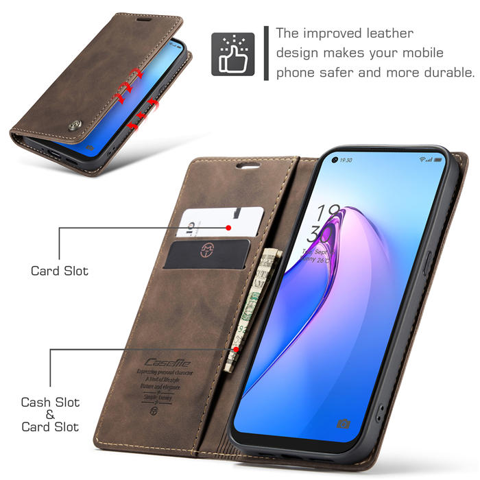 CaseMe OPPO Reno8 5G Wallet Suede Leather Case