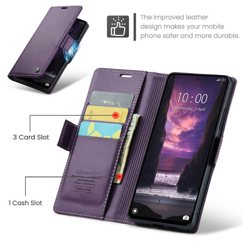 CaseMe Xiaomi Redmi Note 13 4G Wallet RFID Blocking Case