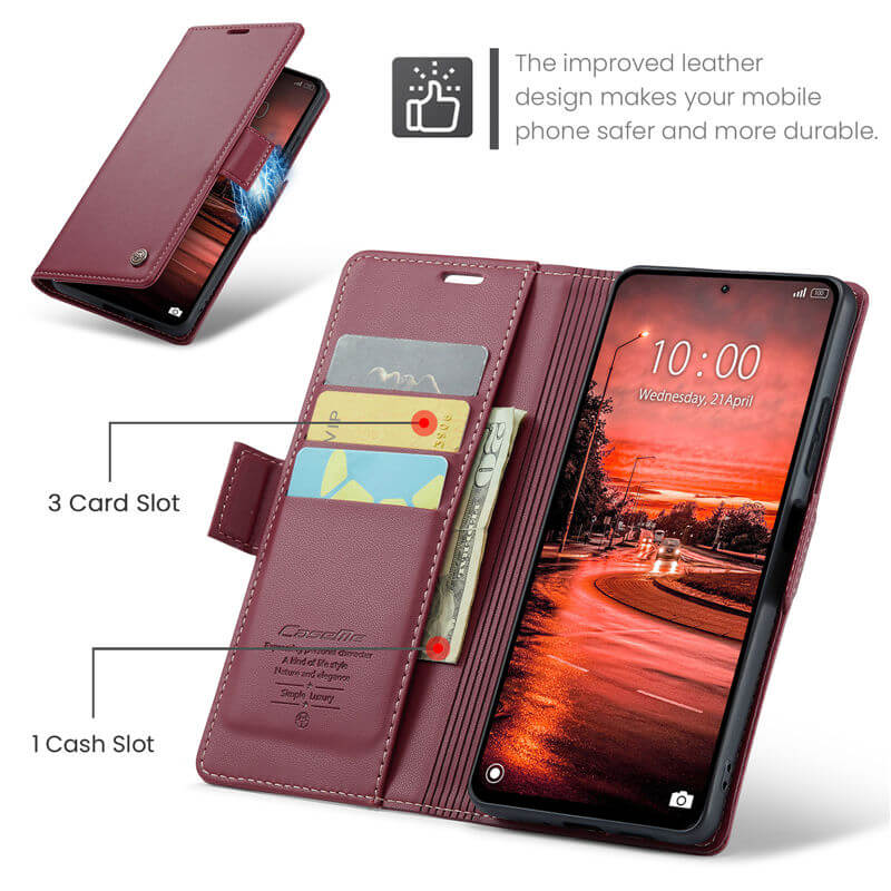 CaseMe Xiaomi Redmi Note 13 4G Wallet RFID Blocking Case