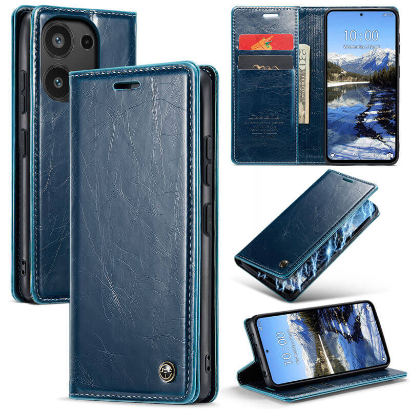 CaseMe Xiaomi Redmi Note 13 Pro 4G Luxury Wallet Magnetic Case Blue