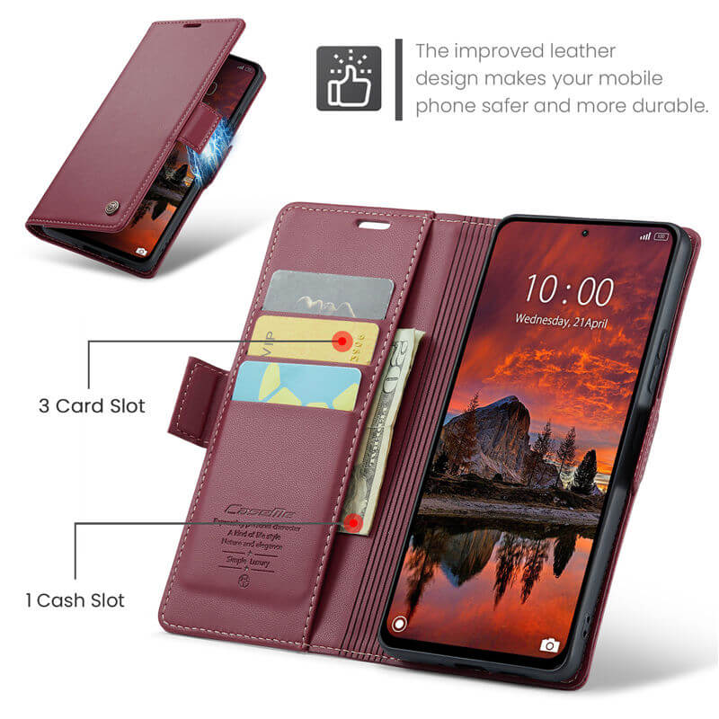 CaseMe Xiaomi Redmi Note 13 Pro 4G Wallet RFID Blocking Case