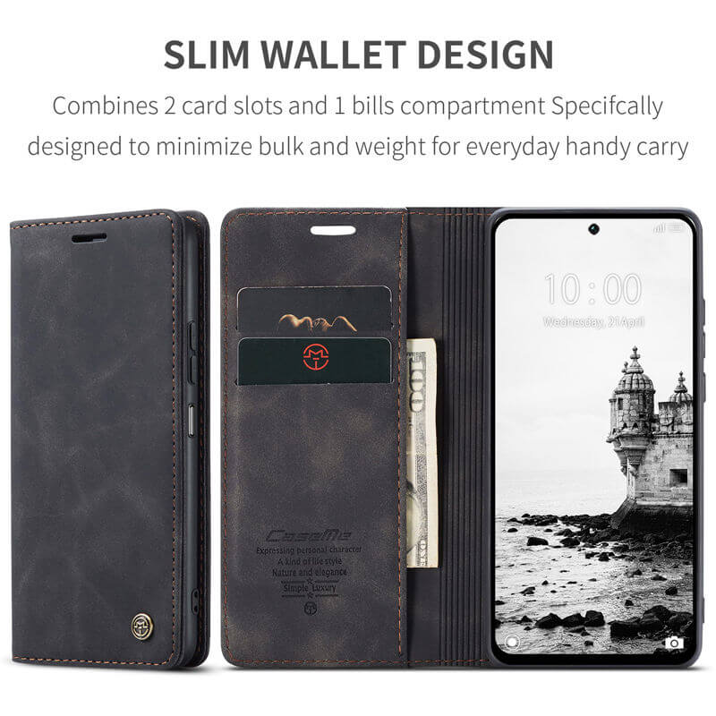 CaseMe Xiaomi Redmi 13 Wallet Suede Leather Case