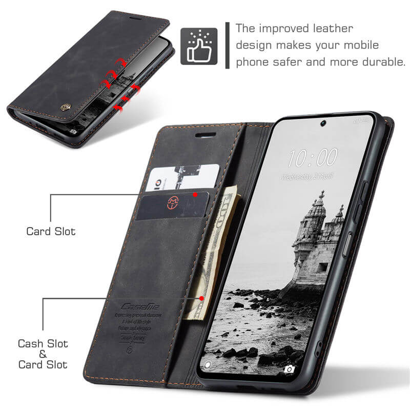 CaseMe Xiaomi Redmi 13 Wallet Suede Leather Case