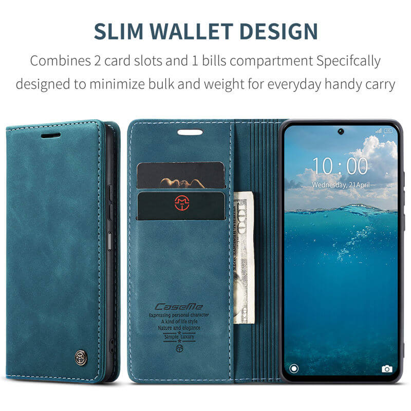 CaseMe Xiaomi Redmi 13 Wallet Suede Leather Case