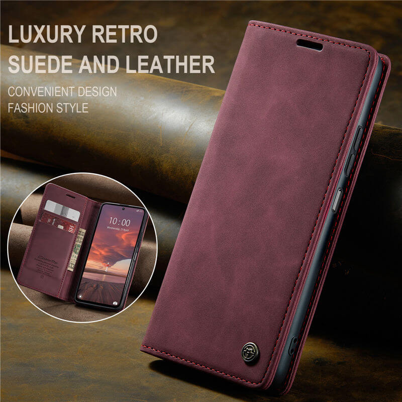 CaseMe Xiaomi Redmi 13 Wallet Suede Leather Case