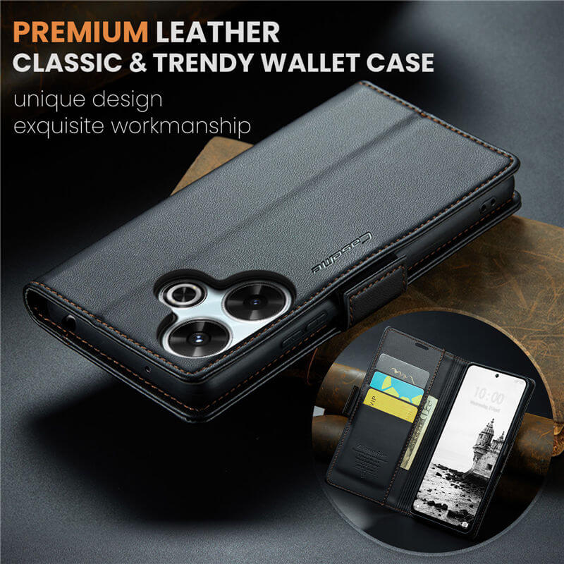 CaseMe Xiaomi Redmi 13 Wallet RFID Blocking Magnetic Buckle Case