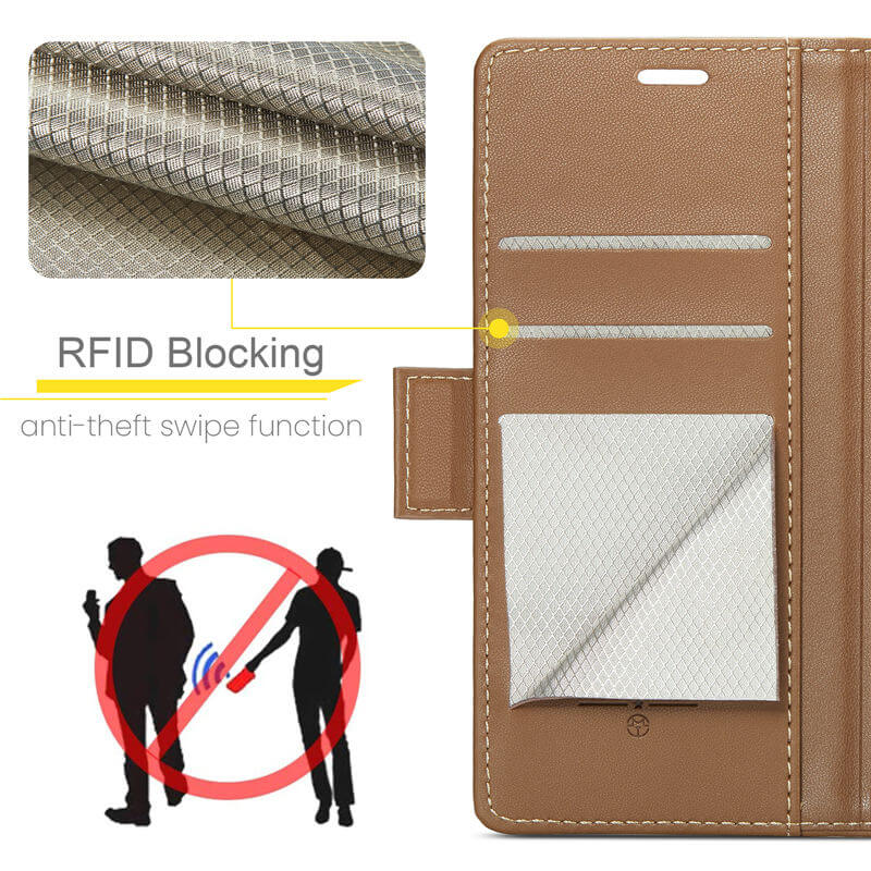 CaseMe Xiaomi Redmi 13 Wallet RFID Blocking Magnetic Buckle Case