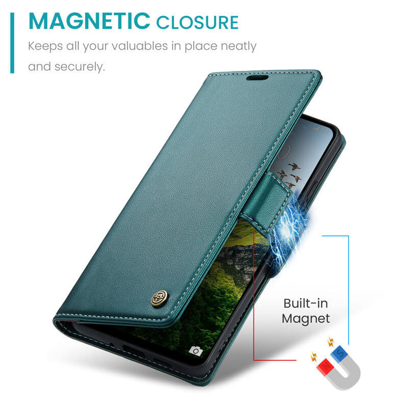 CaseMe Xiaomi Redmi 13 Wallet RFID Blocking Magnetic Buckle Case