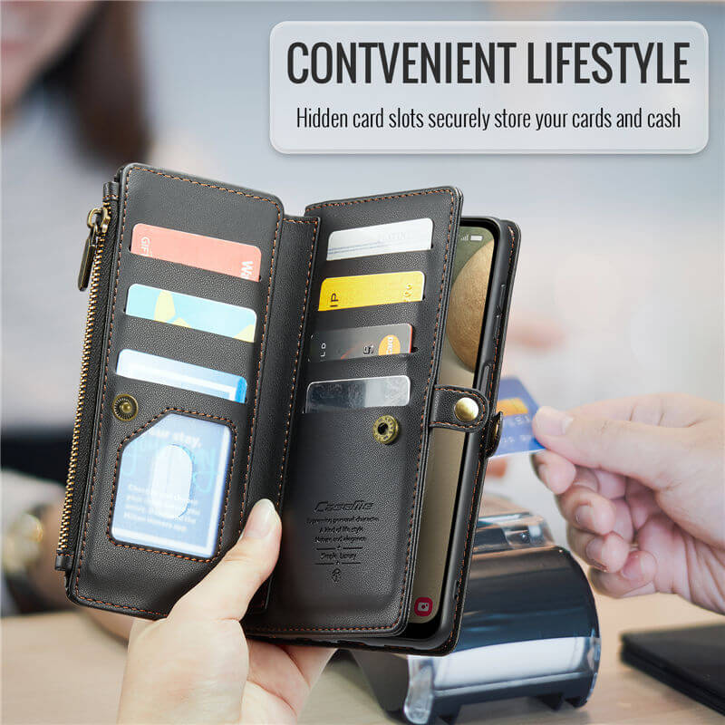 CaseMe Samsung Galaxy A12 5G Wallet RFID Blocking Crossbody Phone Case