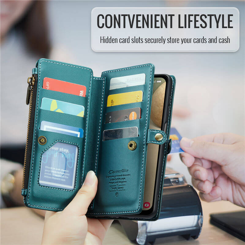 CaseMe Samsung Galaxy A12 5G Wallet RFID Blocking Crossbody Phone Case