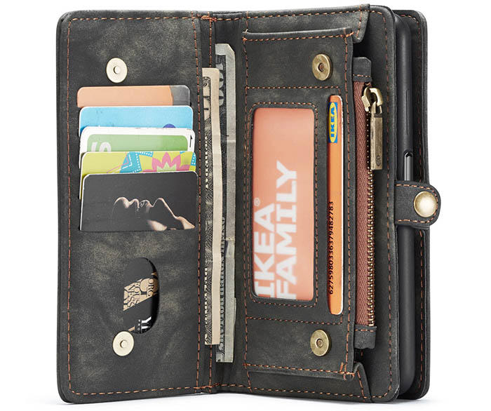 CaseMe Samsung Galaxy A12 Zipper Wallet Magnetic Detachable 2 in 1 Case