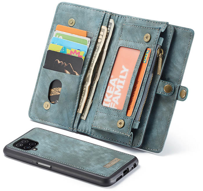 CaseMe Samsung Galaxy A12 Zipper Wallet Magnetic Detachable 2 in 1 Case