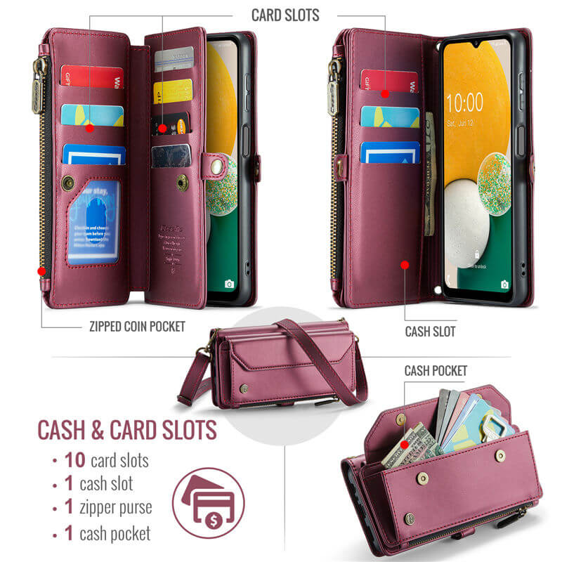 CaseMe Samsung Galaxy A13 5G Wallet RFID Blocking Crossbody Phone Case