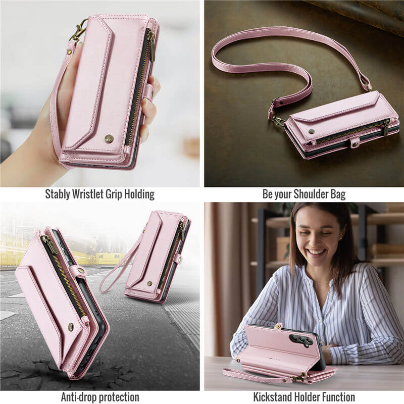 CaseMe Samsung Galaxy A14 Wallet RFID Blocking Crossbody Phone Case