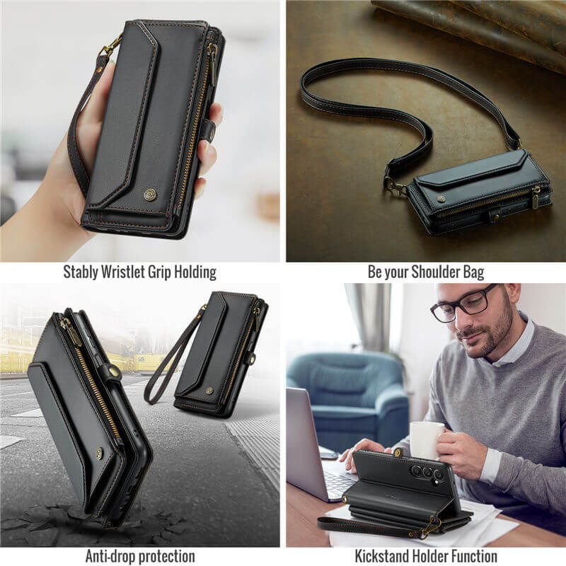 CaseMe Samsung Galaxy A15 Wallet RFID Blocking Crossbody Phone Case