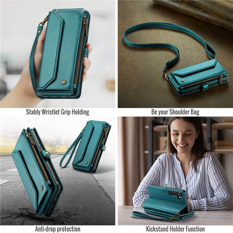 CaseMe Samsung Galaxy A15 Wallet RFID Blocking Crossbody Phone Case