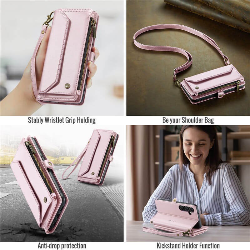 CaseMe Samsung Galaxy A15 Wallet RFID Blocking Crossbody Phone Case