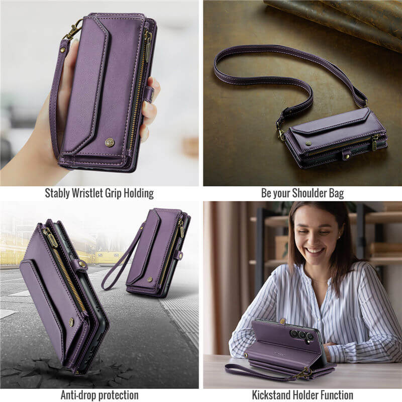 CaseMe Samsung Galaxy A15 Wallet RFID Blocking Crossbody Phone Case