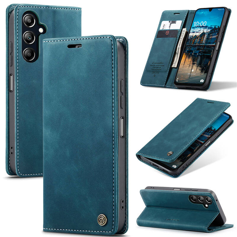 CaseMe Samsung Galaxy A16 5G Wallet Suede Leather Case Blue