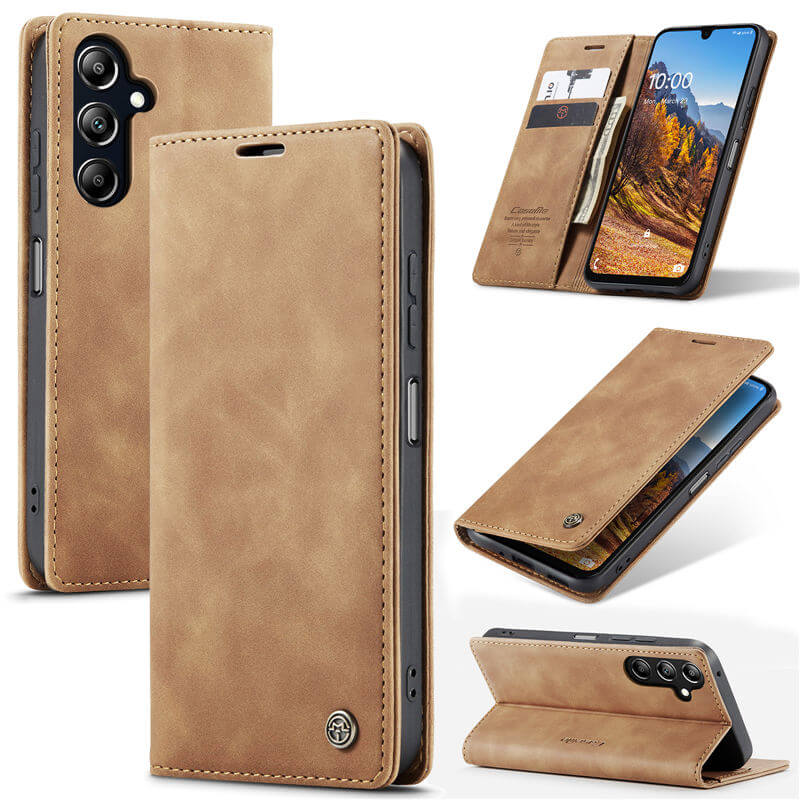 CaseMe Samsung Galaxy A16 5G Wallet Suede Leather Case Brown