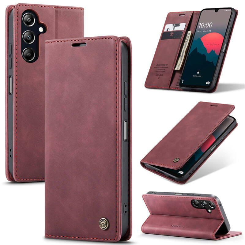 CaseMe Samsung Galaxy A16 5G Wallet Suede Leather Case Red