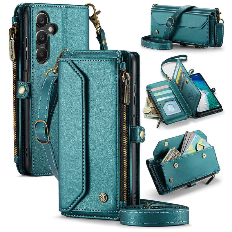 CaseMe Samsung Galaxy A16 5G Wallet RFID Blocking Crossbody Case Green