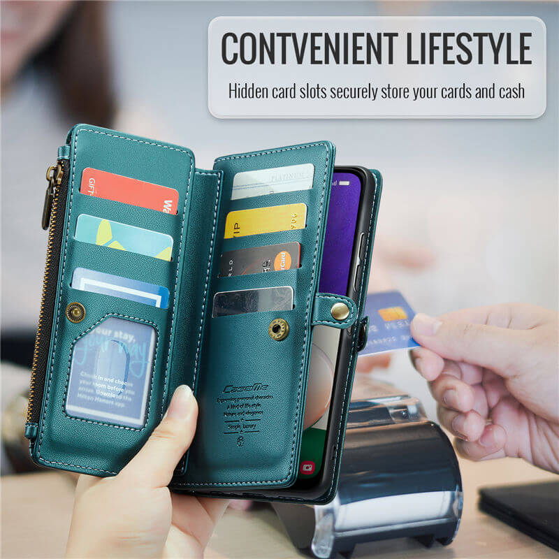 CaseMe Samsung Galaxy A22 5G Wallet RFID Blocking Crossbody Phone Case