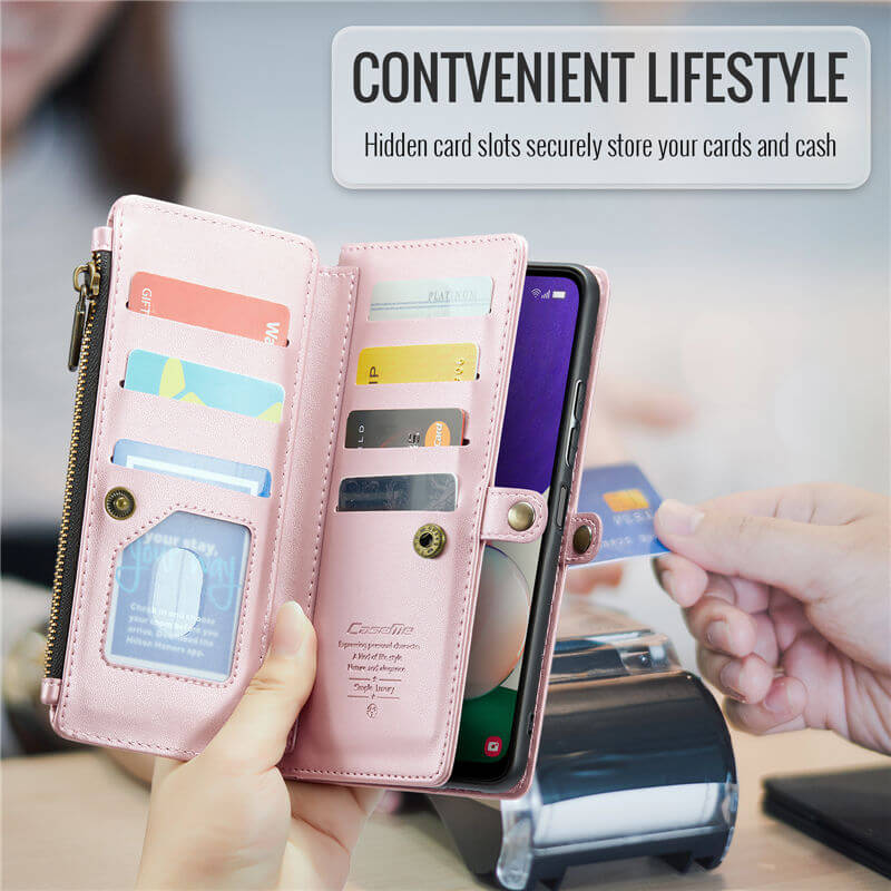 CaseMe Samsung Galaxy A22 5G Wallet RFID Blocking Crossbody Phone Case