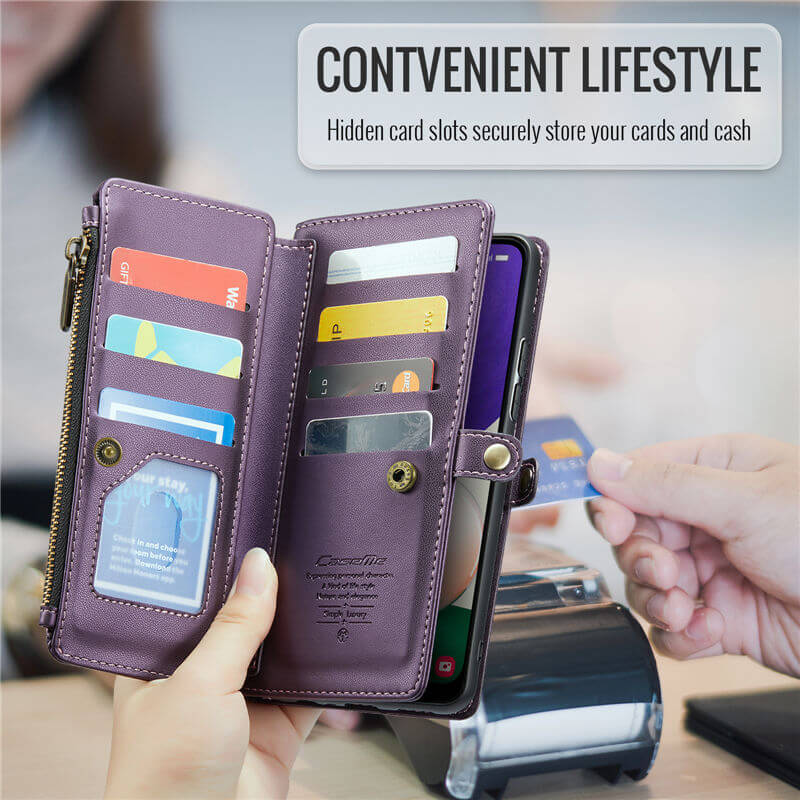 CaseMe Samsung Galaxy A22 5G Wallet RFID Blocking Crossbody Phone Case