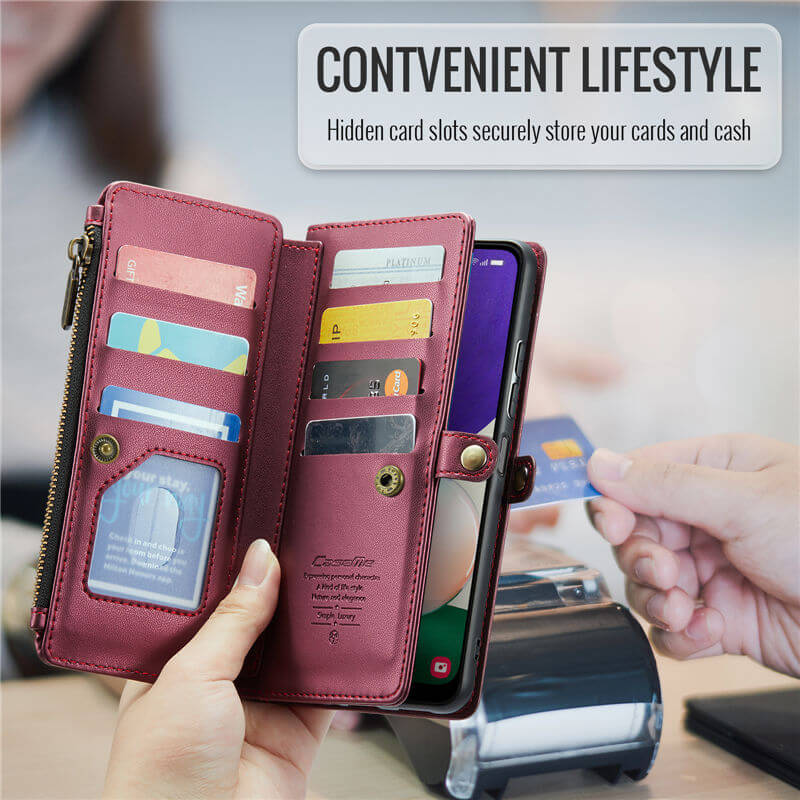 CaseMe Samsung Galaxy A22 5G Wallet RFID Blocking Crossbody Phone Case