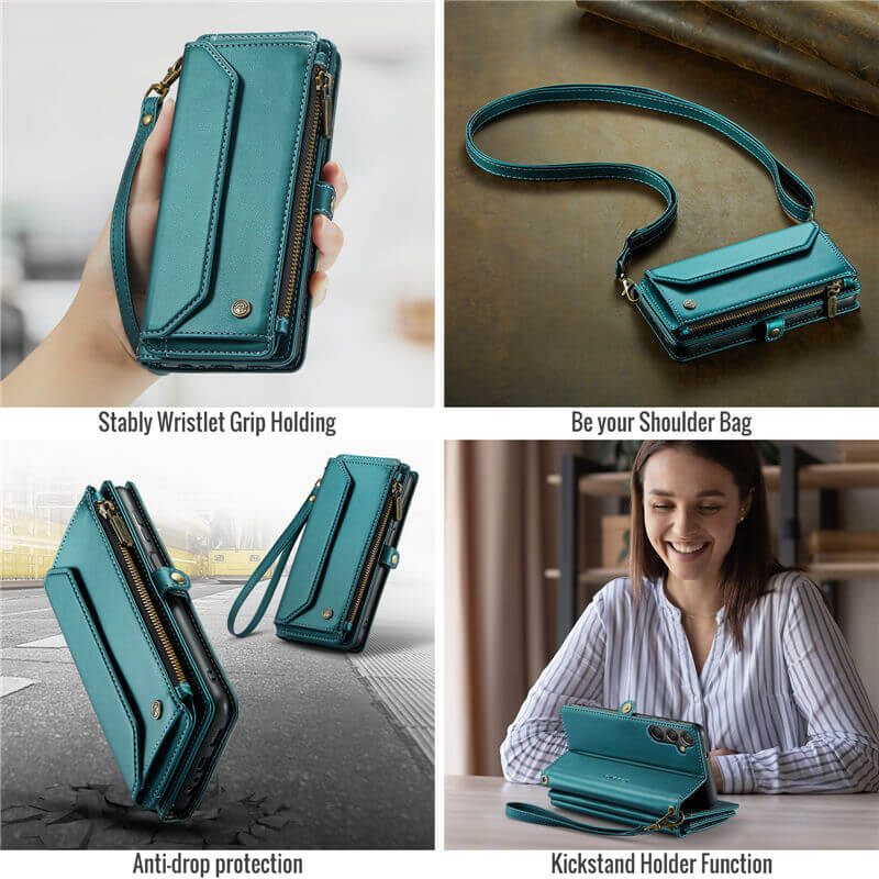 CaseMe Samsung Galaxy A24 Wallet RFID Blocking Crossbody Phone Case