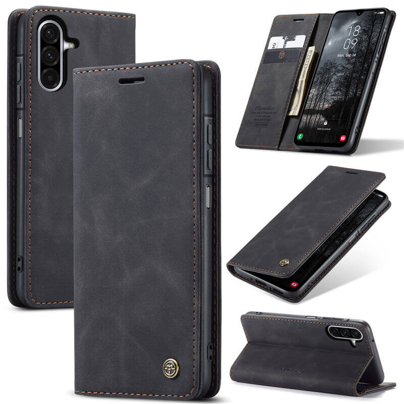 CaseMe Samsung Galaxy A26 5G Wallet Magnetic Suede Leather Case Black