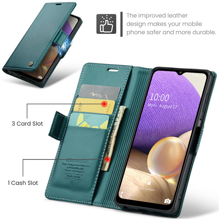 CaseMe Samsung Galaxy A32 5G Wallet RFID Blocking Magnetic Buckle Case