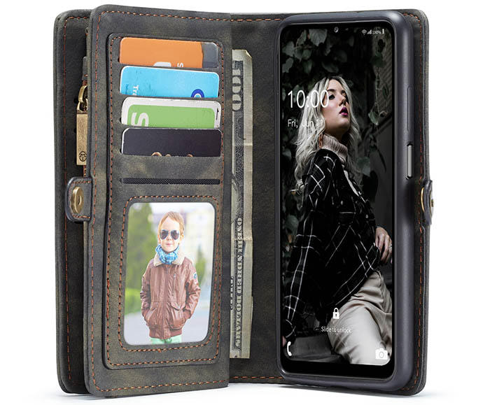 CaseMe Samsung Galaxy A32 5G Zipper Wallet Magnetic Detachable 2 in 1 Case