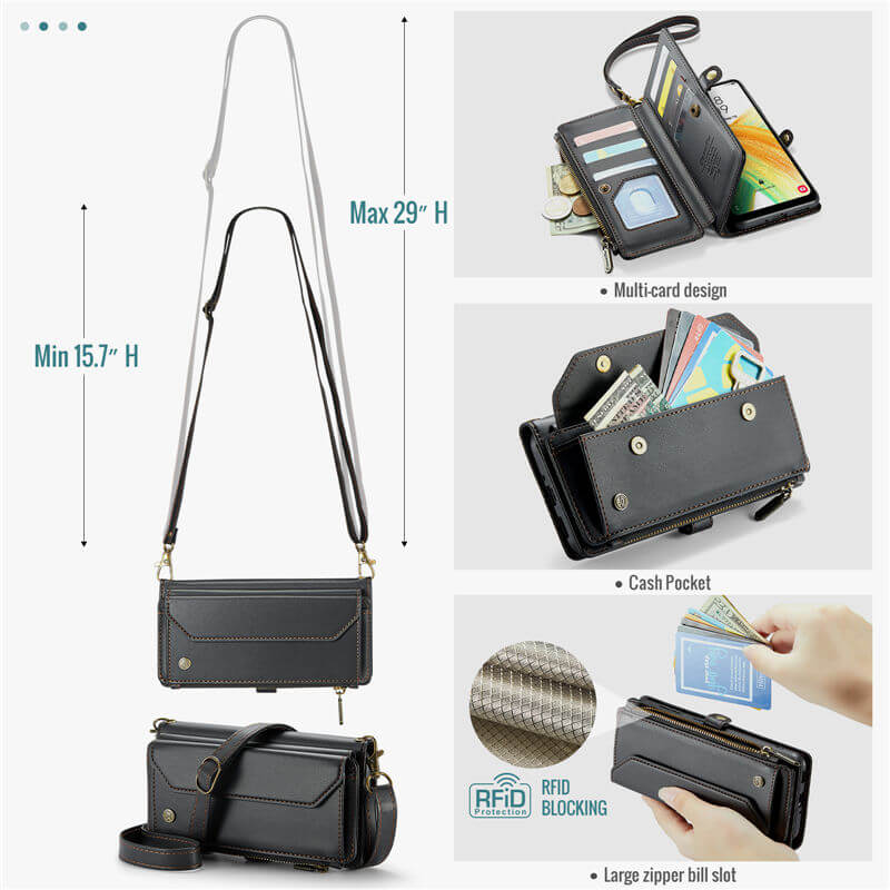 CaseMe Samsung Galaxy A33 5G Wallet RFID Blocking Crossbody Phone Case