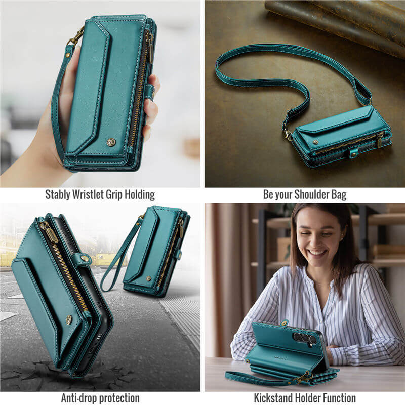 CaseMe Samsung Galaxy A35 Wallet RFID Blocking Crossbody Phone Case