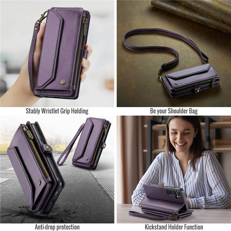 CaseMe Samsung Galaxy A35 Wallet RFID Blocking Crossbody Phone Case