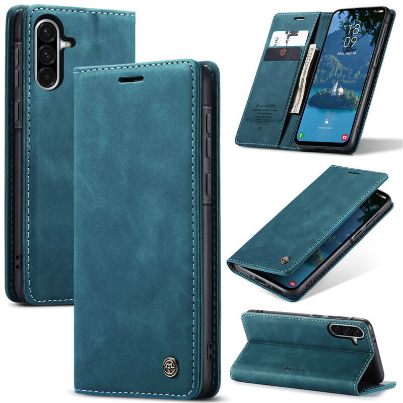 CaseMe Samsung Galaxy A56 5G Wallet Magnetic Suede Leather Case Blue