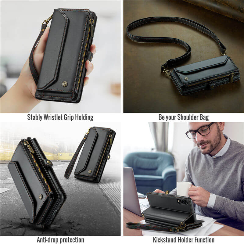 CaseMe Samsung Galaxy A50 Wallet RFID Blocking Crossbody Phone Case