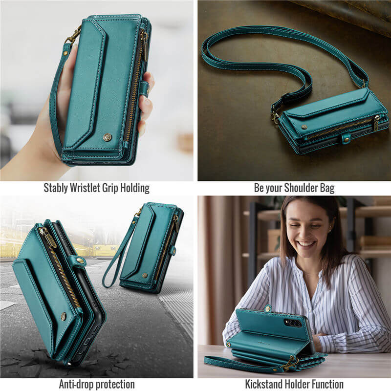 CaseMe Samsung Galaxy A50 Wallet RFID Blocking Crossbody Phone Case