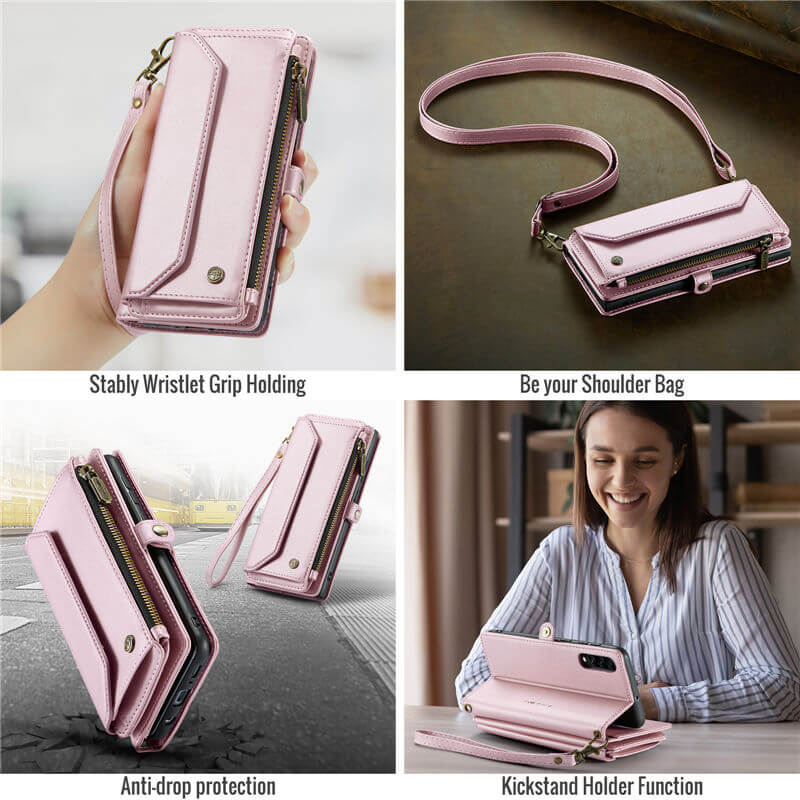 CaseMe Samsung Galaxy A50 Wallet RFID Blocking Crossbody Phone Case