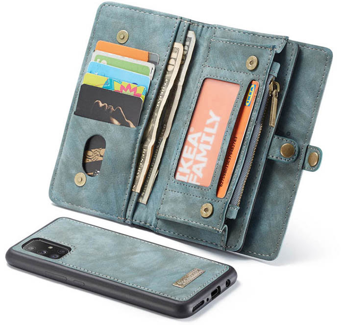 CaseMe Samsung Galaxy A51 Zipper Wallet Magnetic Detachable 2 in 1 Folio Case