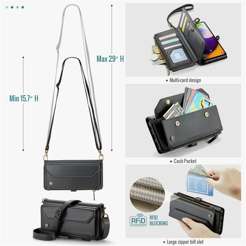 CaseMe Samsung Galaxy A52 Wallet RFID Blocking Crossbody Phone Case