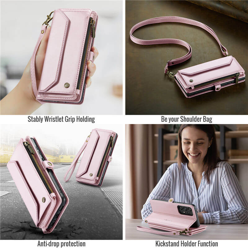 CaseMe Samsung Galaxy A52 Wallet RFID Blocking Crossbody Phone Case