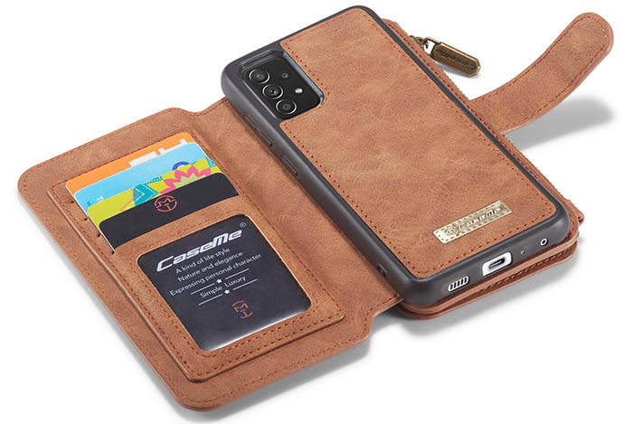 CaseMe Samsung Galaxy A52 5G Zipper Wallet Magnetic Detachable 2 in 1 Folio Flip Case